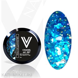 Vogue 5мл 87 Chanel Гель-лак с блестками в баночке 11938087