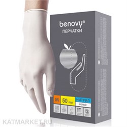 Benovy белые L 100шт Перчатки нитриловые 60417264