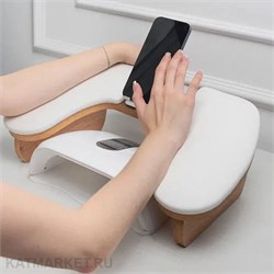 {{photo.Alt || photo.Description || 'Маникюрная подставка бабочка белая, орех с держателем под телефон'}}