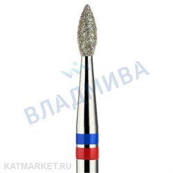 Владмива Фреза алмазная, пламя-пуля 2,1 мм, сине-красная 806.104.257.524.021G 70603521