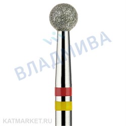 Владмива Фреза алмазная, шар 3,5 мм, красно-желтая 806.104.001.514.035G 70608435