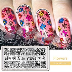 BornPretty Пластина для стемпинга Floral BPX L017 60501217