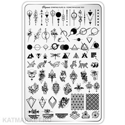 {{photo.Alt || photo.Description || 'Малина Пластина для стемпинга 16 "Геометрические тату" (+ демолист)'}}