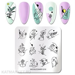 Nicole Diary Пластина для стемпинга 6x6см 210 60502810