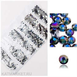 Стразы разных размеров пакет 1600шт, Синие Хамелеон 61304301