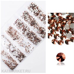 Стразы разных размеров в баночке, Розовый Металлик 61304112