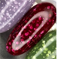 {{photo.Alt || photo.Description || 'PN 8мл Flake Granat Цветная каучуковая база бордовая с белыми шестигранниками'}}