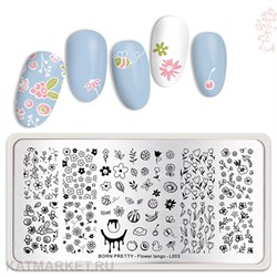 BornPretty Пластина для стемпинга Flower Tango L003 60501063