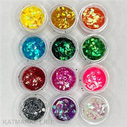 Камифубуки голография в баночке, набор 12 цветов 61007031