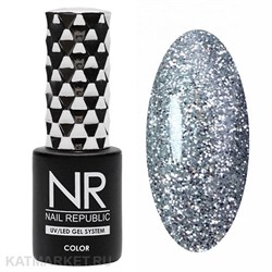 NR 10мл Гель-лак 418 Серебристая мишура 11708418