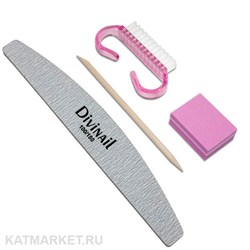 Набор Пилка Divinail Луна 100/180, Апельсиновая палочка, Мини-баф, Щетка 60618233