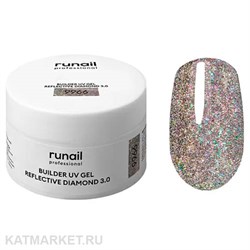 {{photo.Alt || photo.Description || 'Runail 15г 9966 Моделирующий УФ-гель светоотражающий Builder UV Gel Reflective Diamond 3.0 банка'}}