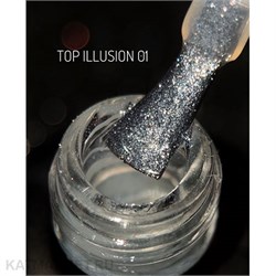 {{photo.Alt || photo.Description || 'Divinail 15мл Топ Illusion без липкого слоя 01 Silver'}}