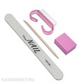 Набор Пилка SpecialNail тонкая деревянная 100/180, Апельсиновая палочка, Мини-баф, Щетка 60618273