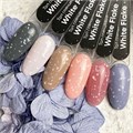PN 8мл White Flake Топ глянцевый с белыми хлопьями без липкого слоя 10969011