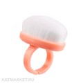 Мягкая кисть сметка на кольце (попка кролика) розовая 60805122