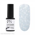 PN 8мл Flake Lychee Цветная каучуковая база нежно-серая с белыми шестигранниками 10984011