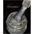 Divinail 15мл Топ Illusion без липкого слоя 01 Silver 12303151